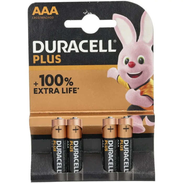 Duracell, MN2400B4, Alkaline Battery, 1.5 V, AAA - Image 1