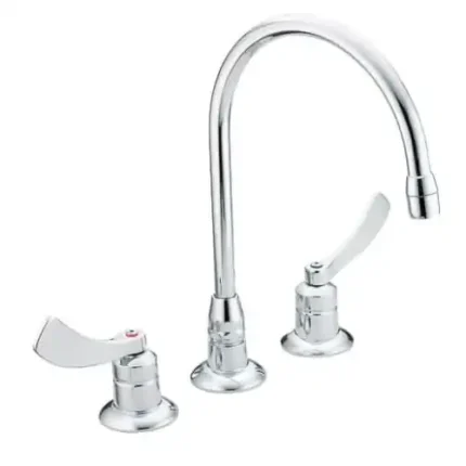 Two Handle Cast Brass Bar/Laundry Faucet, NPSM, Centerset, Chrome, Deck Mount