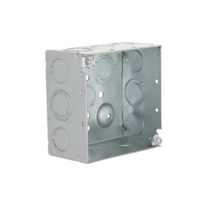 4" x 2-1/8" Utility Box, 25 Knockouts, Steel, Sqaure