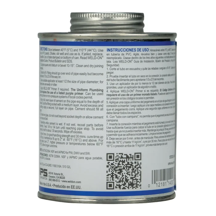 1 Pint PVC Pipe Cement with Applicator Cap - Image 3