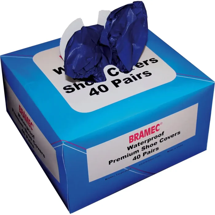 Waterproof Shoe Covers disposable Non Slip Extra Large Boot Cover Dark Blue - (40 Pairs) - Image 1