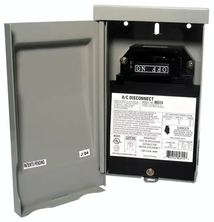 on-Fused Air Conditioning Disconnect with Side Open, 60 A, 240 V - Image 1