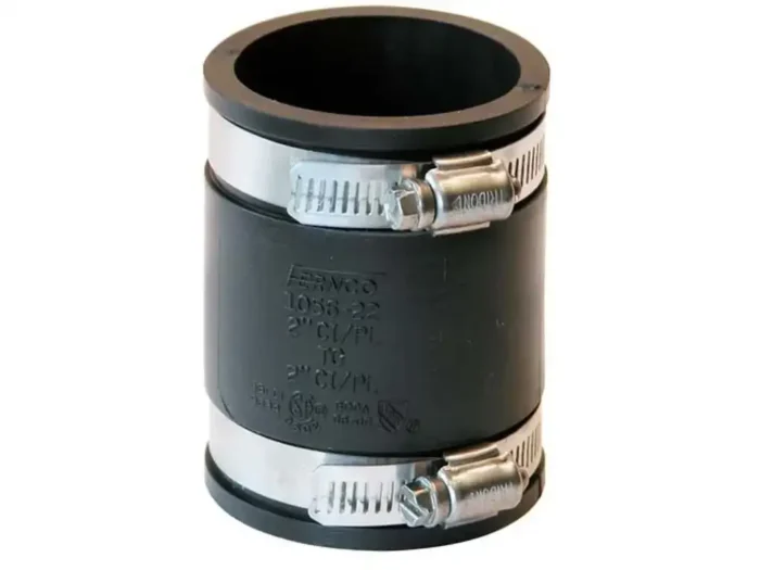2 inch Flexible Banded Pipe Coupling Connects Cast Iron PVC Copper Steel or Lead Pipe - Image 1