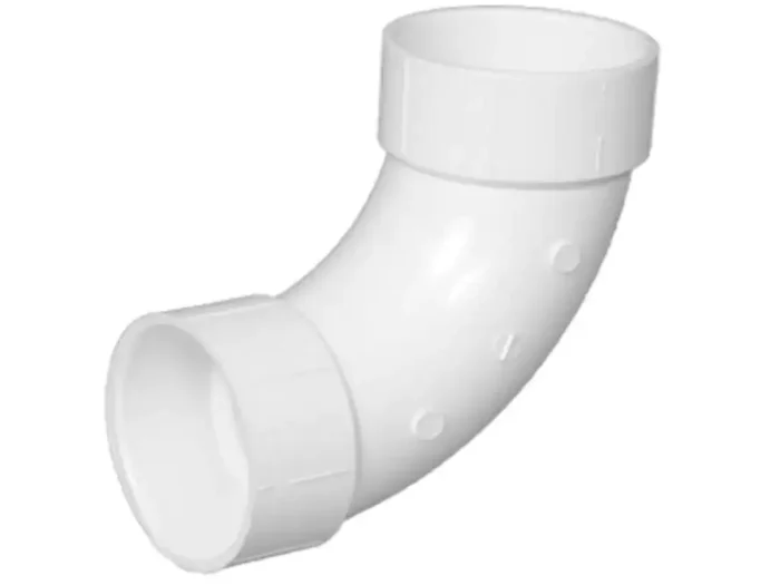 2 inch PVC DWV 90 Degree Long Sweep Elbow Plastic x Plastic - Image 1