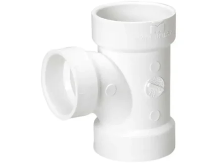 2 inch x 2 inch x 1-1/2 inch PVC DWV Reducing Sanitary Tee Plastic x Plastic x Plastic