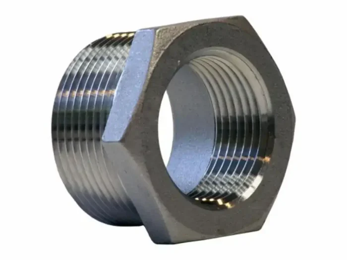 1 inch x 3/4 inch Stainless Steel Hex Head Bushing Male x Female - Image 1